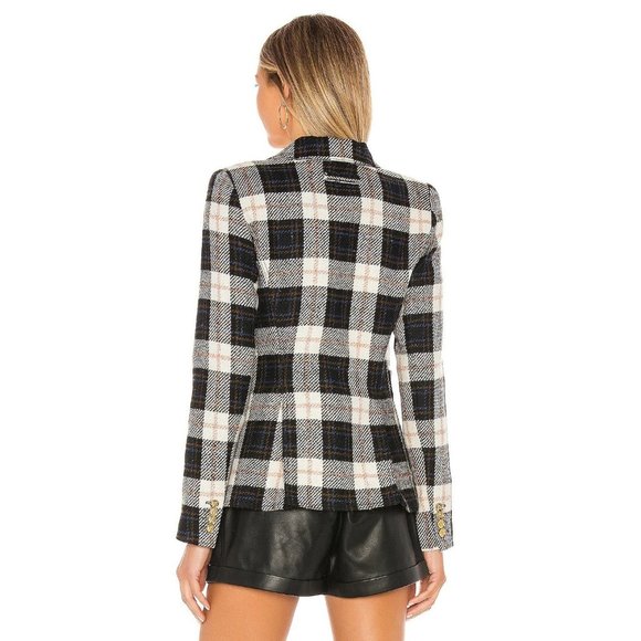 Smythe Patch Pocket Duchess Blazer in Black Ivory Plaid - Picture 5 of 12
